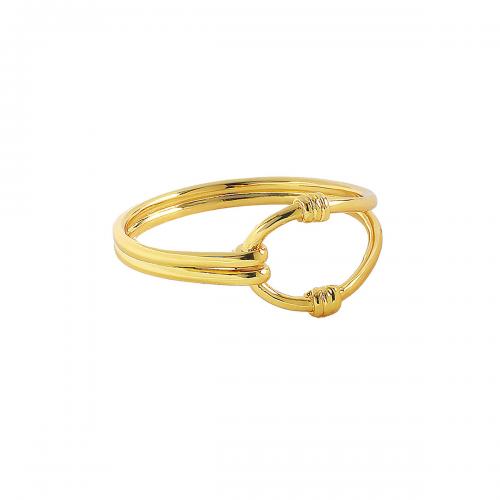 Brass Finger Ring, plated & for woman, golden [