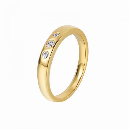 Cubic Zirconia Micro Pave Brass Finger Ring, plated & micro pave cubic zirconia & for woman, golden 