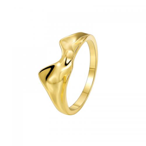 Brass Finger Ring, plated & for woman, golden [