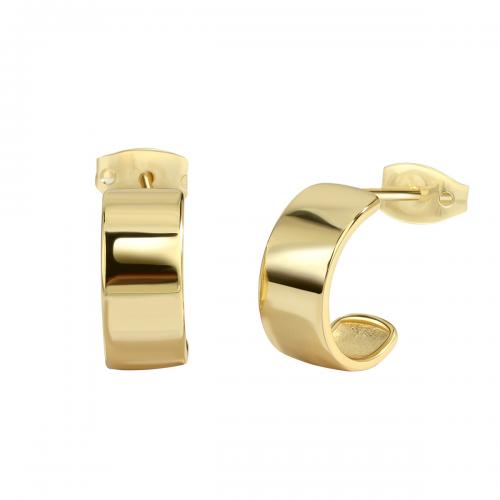 Brass Stud Earring, plated, for woman, golden [