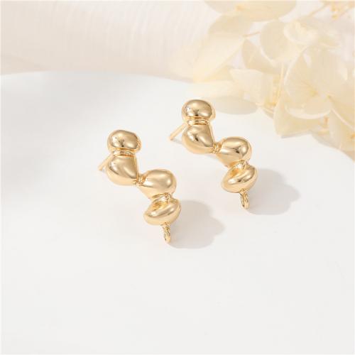 Brass Earring Stud Component, gold color plated, DIY [