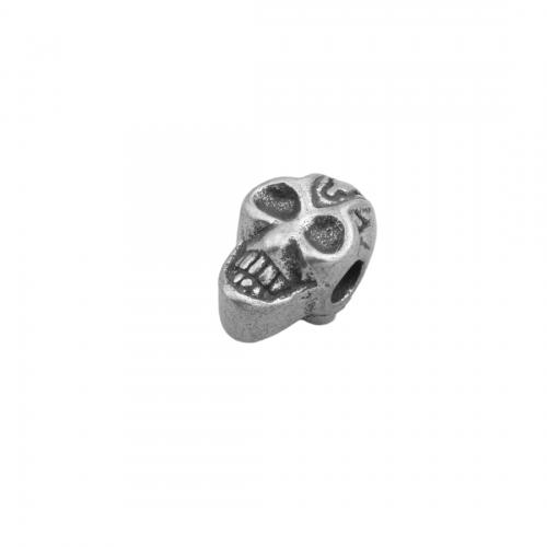 Stainless Steel Beads, 304 Stainless Steel, Skull, polished, DIY Approx 2.5mm [