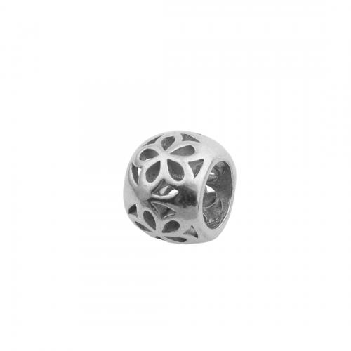 perles de grand trou en inox , Acier inoxydable 304, poli, DIY & creux Environ 7.5mm, Vendu par PC[