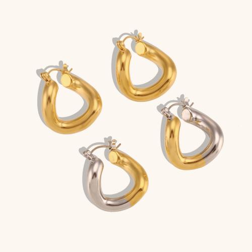 Boucle d'oreille en acier inoxydable Dangle, Acier inoxydable 304, Plaqué or 18K, bijoux de mode & styles différents pour le choix & pour femme, Vendu par paire