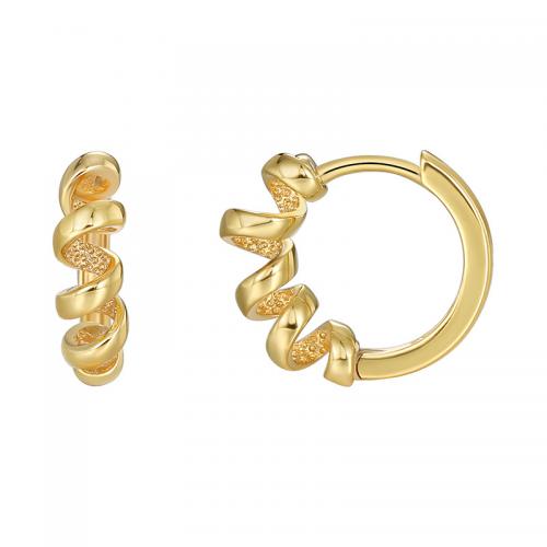 Brass Hoop Earring, plated, for woman, golden [