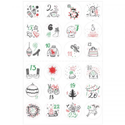 Copper Printing Paper Christmas Stickers, with Adhesive Sticker, Christmas Design [