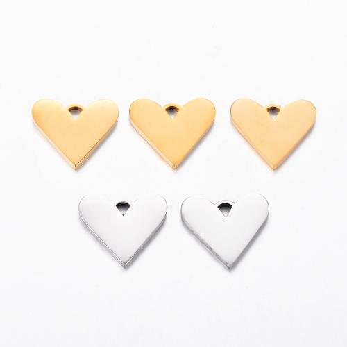 pendentifs de cœur en inox , Acier inoxydable 304, coeur, Placage, DIY, plus de couleurs à choisir Vendu par sac[