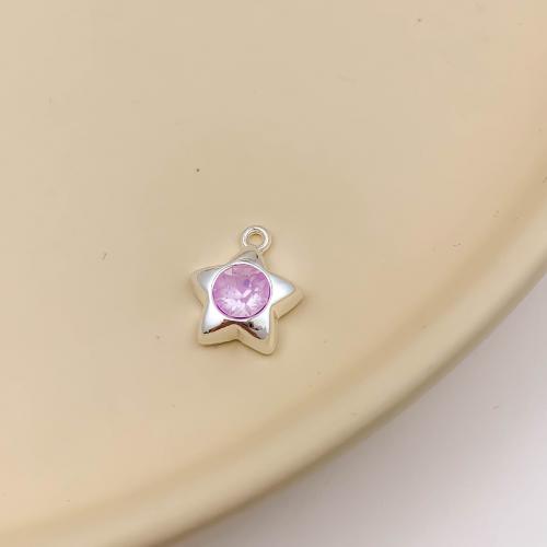 Zinc Alloy Rhinestone Pendants, Star, plated, DIY & with rhinestone Approx 2mm [