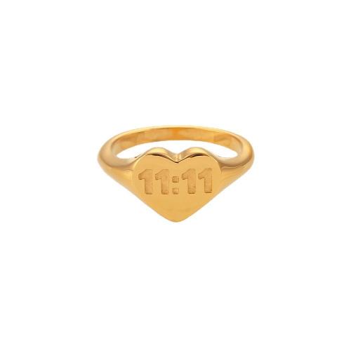 Edelstahl Fingerring, 304 Edelstahl, Vakuum-Ionen-Beschichtung, verschiedene Größen vorhanden & für Frau, goldfarben, wide:9.5mm, verkauft von PC