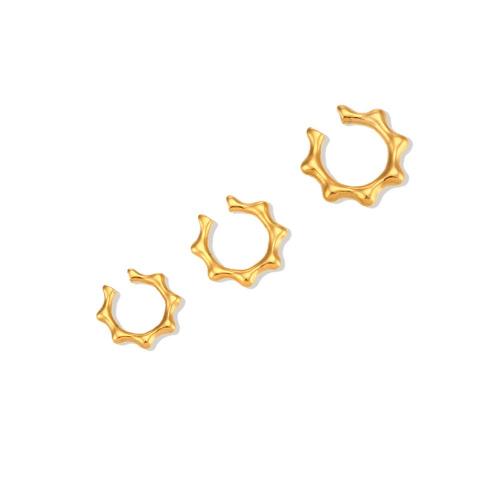 Stainless Steel Clip Earrings, 304 Stainless Steel, 18K gold plated, three pieces & fashion jewelry & for woman [