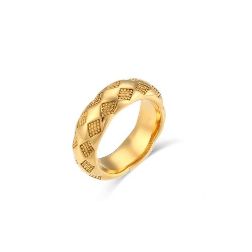 Edelstahl Fingerring, 304 Edelstahl, 18K vergoldet, Modeschmuck & verschiedene Größen vorhanden & für Frau, wide:6.7mm, verkauft von PC