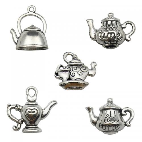 Zinc Alloy Jewelry Pendants, Teapot, plated, DIY original color [