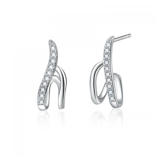 Cubic Zirconia Micro Pave Brass Earring, fashion jewelry & micro pave cubic zirconia & for woman 