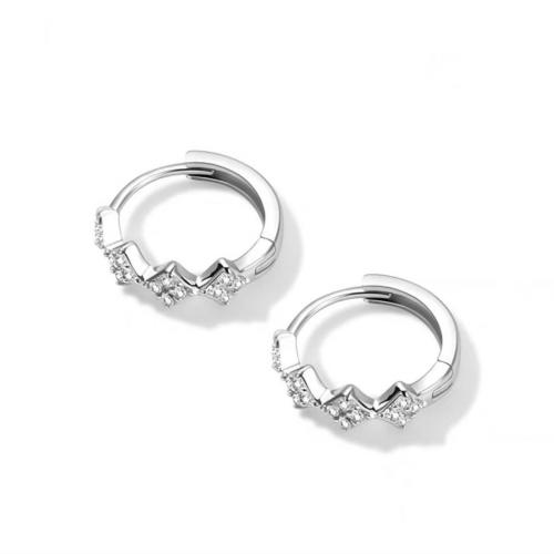 Silver Earring Zircon pavent Sterling, Argent sterling 925, bijoux de mode & pavé de micro zircon & pour femme Vendu par paire