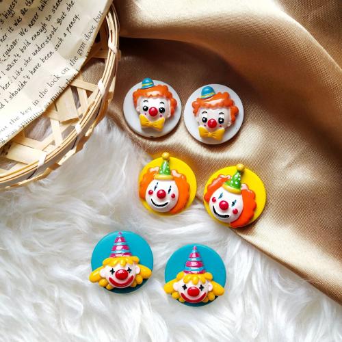 Resin Stud Earring, with Wood, fashion jewelry & for woman 30mm [