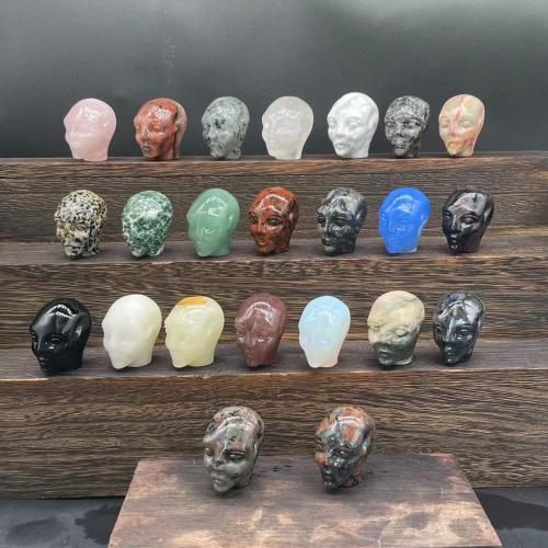 Gemstone Decoration, Carved, for home and office, Random Color, 40mm 