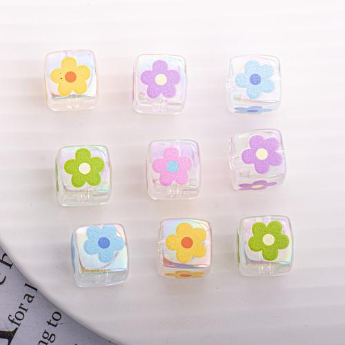 Printing Acrylic Beads, Square, DIY 14mm 