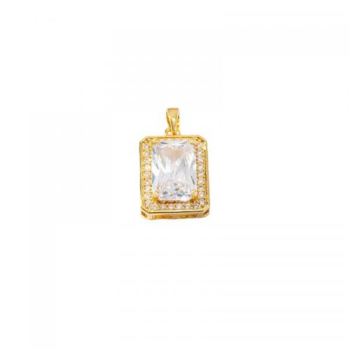 Cubic Zirconia Micro Pave Brass Pendant, with Plastic Pearl, plated, DIY & micro pave cubic zirconia & enamel 