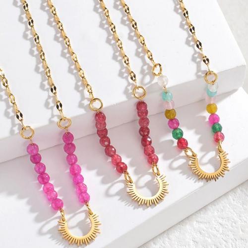 Stainless Steel Sweater Chain Necklace, 304 Stainless Steel, with Plastic, fashion jewelry & for woman [