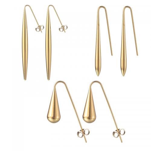 Stainless Steel Drop Earring, 304 Stainless Steel, fashion jewelry & for woman, golden 