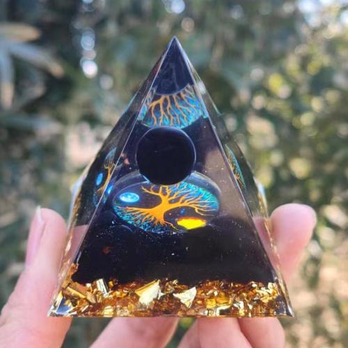 Gemstone Decoration, Synthetic Resin, Pyramidal 