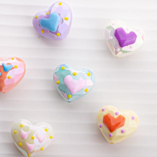 Enamel Acrylic Beads, Heart, DIY Approx 2.2mm 