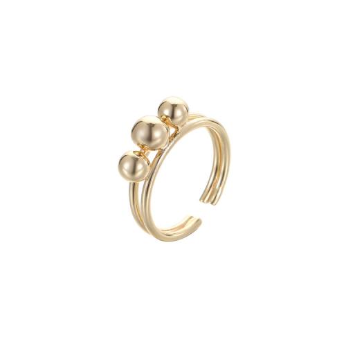 Brass Finger Ring, plated & for woman, golden [