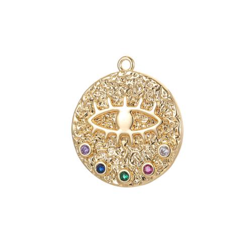 Cubic Zirconia Micro Pave Brass Pendant, plated, DIY & micro pave cubic zirconia, golden [