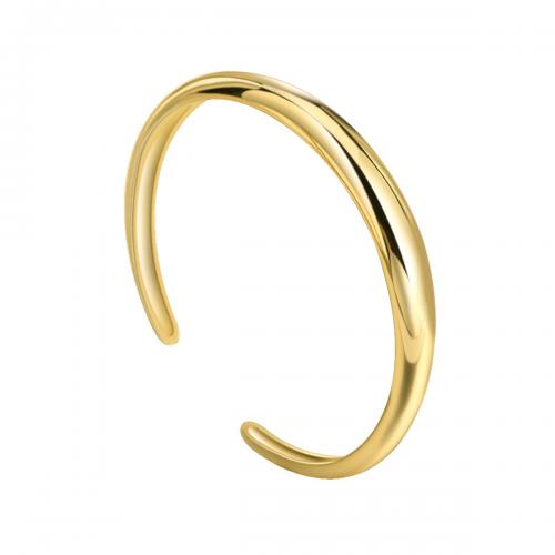 Brass Cuff Bangle, plated, for woman, golden [