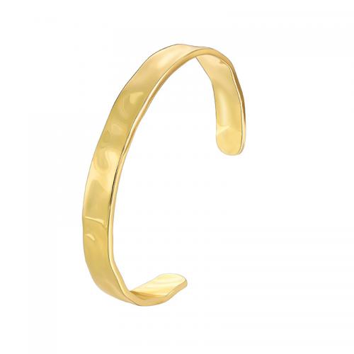 Brass Cuff Bangle, plated, for woman, golden [