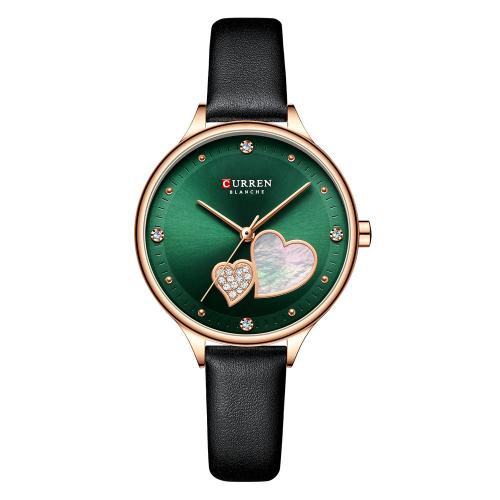 Women Wrist Watch, Glass, with Leather, Japanese movement, Life water resistant & fashion jewelry & for woman Approx 22 cm 