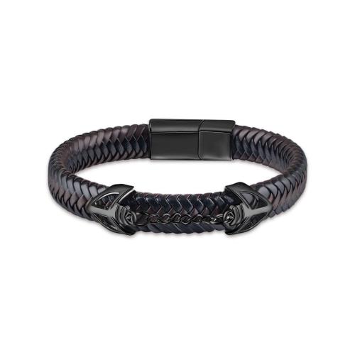 bracelet de cordon en PU , cuir PU, avec alliage de zinc, bijoux de mode & pour homme, plus de couleurs à choisir cm, Vendu par PC[