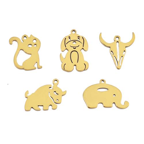 Stainless Steel Animal Pendants, 304 Stainless Steel, plated, DIY 