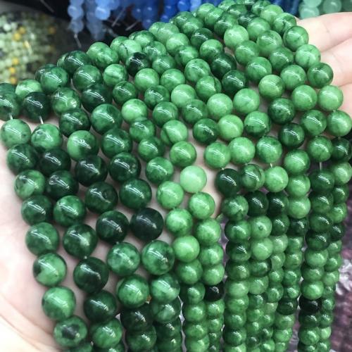 Single Gemstone Beads, Chalcedony, Round, DIY green Approx 38 cm 