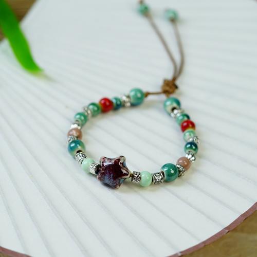 Porcelain Bracelets, with Elastic Thread & Lampwork & Zinc Alloy, handmade, Unisex Approx 15-20 cm 