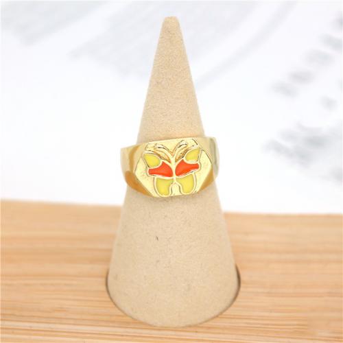 Zinc Alloy Finger Ring, Butterfly, gold color plated, fashion jewelry & for woman US Ring [