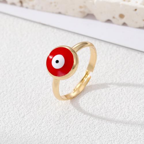 Evil Eye Jewelry Finger Ring, Zinc Alloy, plated, fashion jewelry & for woman & enamel 