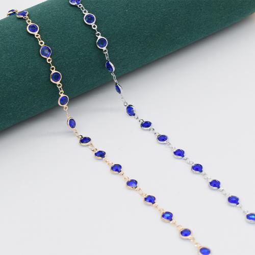 Brass Beading Chains, with Glass, plated, DIY [