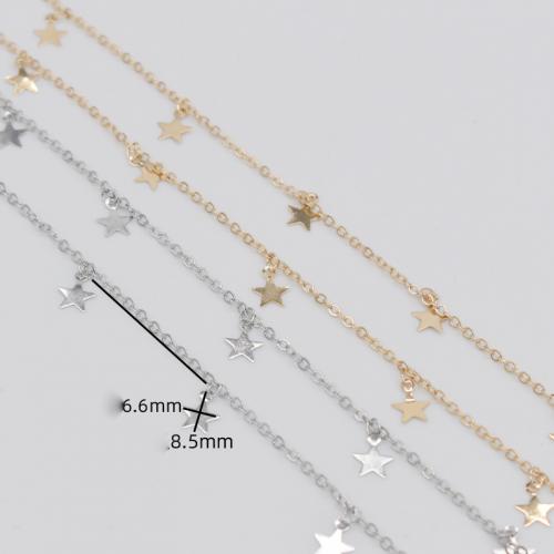 Brass Beading Chains, Star, plated, DIY [