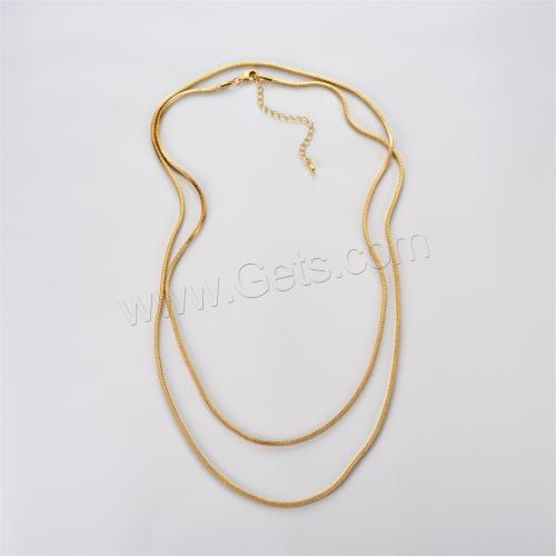 Brass Sweater Chain Necklace, plated & for woman [