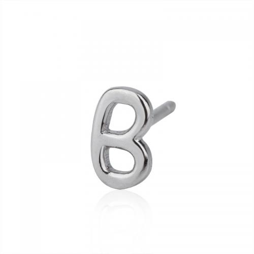 Argent sterling 925 boucle d oreille dormeuse, Lettre d’alphabet, unisexe & styles différents pour le choix, Vendu par PC