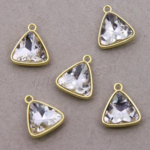 Crystal Zinc Alloy Pendants, with Crystal, Triangle, gold color plated, fashion jewelry & DIY Approx [