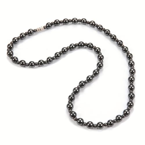 Men Necklace, Hematite, Round, fashion jewelry & for man 