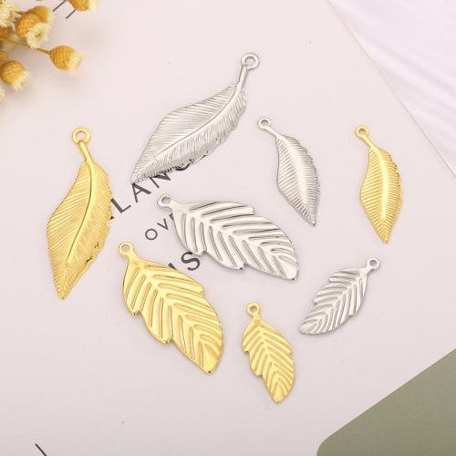 Stainless Steel Leaf Pendant, 304 Stainless Steel, plated, DIY 