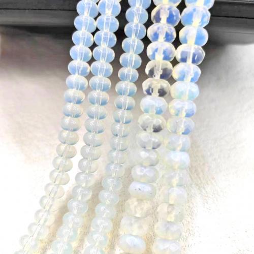 Single Gemstone Beads, Opal, Abacus, polished, DIY white 