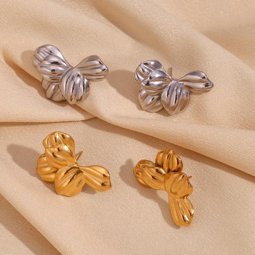 Stainless Steel Stud Earring, 316L Stainless Steel, Leaf, Vacuum Ion Plating, fashion jewelry & for woman [