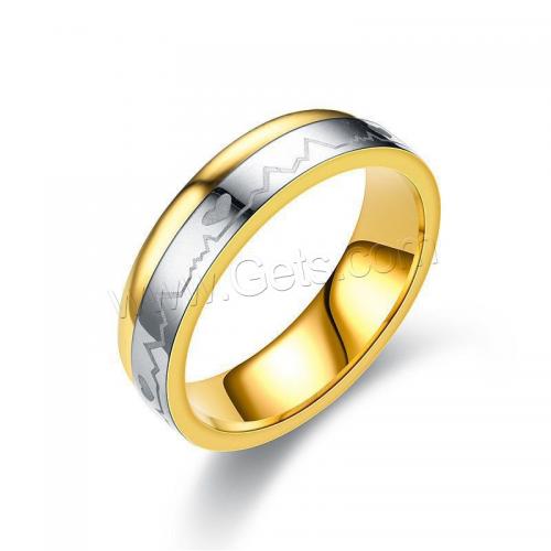 Edelstahl Fingerring, 304 Edelstahl, poliert, Modeschmuck & unisex & verschiedene Größen vorhanden, goldfarben, verkauft von PC