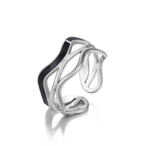 Edelstahl Fingerring, 304 Edelstahl, Modeschmuck & verschiedene Stile für Wahl & für Frau & Emaille, verkauft von PC