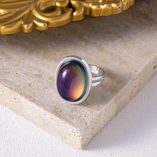 Emaille Stimmung Fingerring, Zinklegierung, mit Acryl, Modeschmuck & unisex & verschiedene Stile für Wahl, Innendurchmesser:ca. 18mm, verkauft von PC