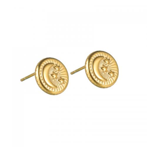 Boucles d'oreilles en acier titane, Plaqué or 18K, bijoux de mode & pour femme, Vendu par paire